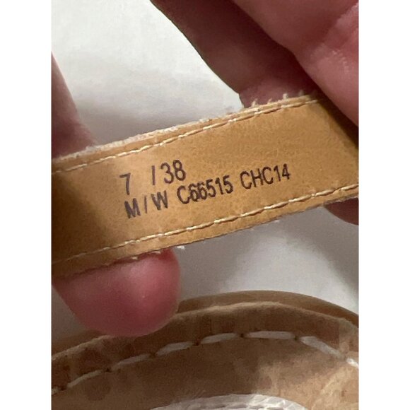 White Braided T-Strap Sandals Size 7 - Picture 3 of 8